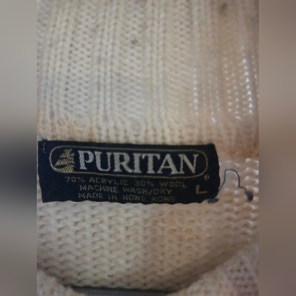Puritan Cream‎ Geometric Turtleneck Sweater - Picture 4 of 5